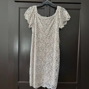 Lace and Sequin Tea Length Dress